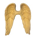 symbolic composition of golden wings isolated