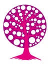 The symbolic drawing of the tree of life logo. Ecology. Purple and pink colors.