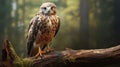 Symbolic Eagle Portrait: Poll The Hawk Perched In European Forest