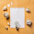 Bright Idea Amidst Creative Chaos, Room for Text Royalty Free Stock Photo