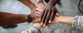 The Symbolic Gesture of Unity Among Diverse Hands.AI generated image Royalty Free Stock Photo