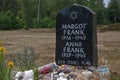 symbolic gravestone of Anne and Margot Frank at the Bergen-Belsen memorial