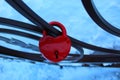 Symbolic of the heart, attached to a metal fence Royalty Free Stock Photo