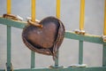 Symbolic heart chained with a padlock