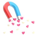 Symbolic horseshoe magnet attracting love hearts Royalty Free Stock Photo