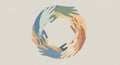 Circle of Hands: Unity and Collaboration Royalty Free Stock Photo