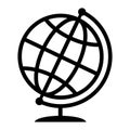 Symbolic image of geographical globe. Web icon