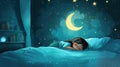 Symbolic image of insomnia disrupting the quiet peace of a starry night Royalty Free Stock Photo