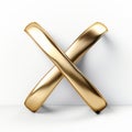 Symbolic Juxtaposition Gold X Letter In 3d With Realistic Attention To Detail