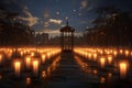 Symbolic Lanterns Illuminating a Memorial Site