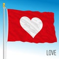 Symbolic love flag, fantasy image with heart