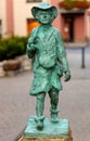 Symbolic mini statues of historic medieval Miners, known as Gwarkowie, exploring metals and minerals near Olkusz in Lesser Poland