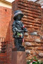 Symbolic monument of the little child hero fighting in the Warsaw Uprising in 1944