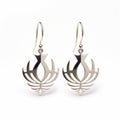 Symbolic Nabis Style Sterling Silver Earrings With Woodcut-inspired Graphics