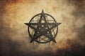 Symbolic pentagram on an abstract background