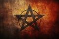 Symbolic pentagram on an abstract background