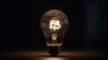 Symbolic representation, Glowing bulb signifies innovation and leadership amidst darkness