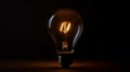 Symbolic representation, Glowing bulb signifies innovation and leadership amidst darkness