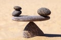 Symbolic scale of the stones. Concept of harmony and balance. work-life, emotional balance