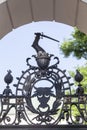 Symbolic scene on a metal fence of Church on Skalka, Krakow, Poland Royalty Free Stock Photo