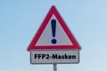 Sign FFP2 Masks german `FFP2-Masken`