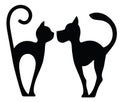 Symbolic Silhouette of Dog and Cat