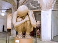 The symbolic statue of the indoor market of the city of Lucca, Tuscany, Italy