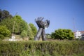 Symbolic statue to alvarinho wine