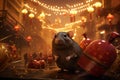 Symbolic Traditional Chinese new year rat. Generate ai Royalty Free Stock Photo