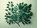 symbolic tree from paper leaves, flat lay. cology conservation concept. AI generative Royalty Free Stock Photo