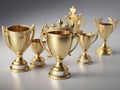 Symbolic Triumphs. Gilded Medals, Gleaming Cups, and Majestic Crowns for Victors