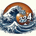 2024: Symbolic Wave Washing Away 2023 concept
