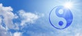 Symbolic Yin Yang on Blue Sky Banner Royalty Free Stock Photo