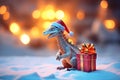 Symbolising the New Year and Christmas, the dragon, and the gift boxes