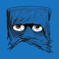 Symbolism Minimalist Illustration: Disgust, Evil, And Dark Towel Mask