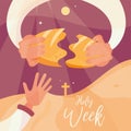 Symbolization of the breaking of bread Holy week Vector