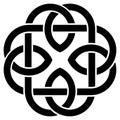 Infinity knot in black. Celtic symbol. Isolated background.