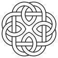 Infinity knot outline in black. Celtic symbol. Isolated background.