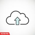 Symbolizing data transfer or uploading to cloud storage. Simple, Royalty Free Stock Photo