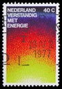 Symbolizing heat radiation, Energy Conservation serie, circa 1977