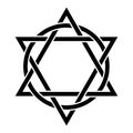 Symbol of a hexagram with interlacing circles, an emblem for the Trinity