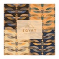 Symbols of ancient Egypt in the form of a patterns collections with an illustration of a scarab beetle with a sun symbol Royalty Free Stock Photo