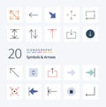20 Symbols Arrows Flat Color icon Pack like arrow collapse send arrow end