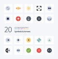 20 Symbols Arrows Flat Color icon Pack like magic symbolism symbols sign symbols
