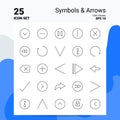 25 Symbols & Arrows Icon Set. 100% Editable EPS 10 Files. Business Logo Concept Ideas Line icon design Royalty Free Stock Photo