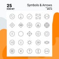 25 Symbols & Arrows Icon Set. 100% Editable EPS 10 Files. Business Logo Concept Ideas Line icon design Royalty Free Stock Photo