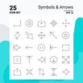 25 Symbols & Arrows Icon Set. 100% Editable EPS 10 Files. Business Logo Concept Ideas Line icon design Royalty Free Stock Photo