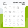 25 Symbols & Arrows Icon Set. 100% Editable EPS 10 Files. Business Logo Concept Ideas Line icon design Royalty Free Stock Photo