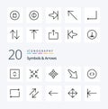 20 Symbols Arrows Line icon Pack like repeat arrow navigate enlarge arrows