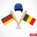 Symbols of Baseball team Germany and Belgium.